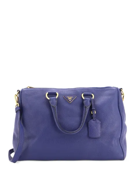 Prada Pre-Owned Convertible Boston Bag Vitello Daino Medium satchel Blue O0V2D45AX7WDL1NX