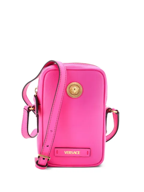 Versace Pre-Owned Medusa Biggie Pouch Leather Micro crossbody bag Pink FAJ0MGKAUYZ2W366