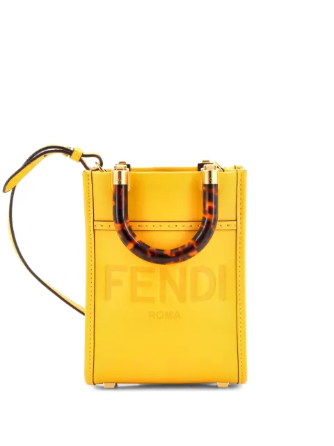 Fendi Pre-Owned Sunshine Shopper Tote Leather Mini crossbody bag Yellow XQP7ZK765AFZBAC6