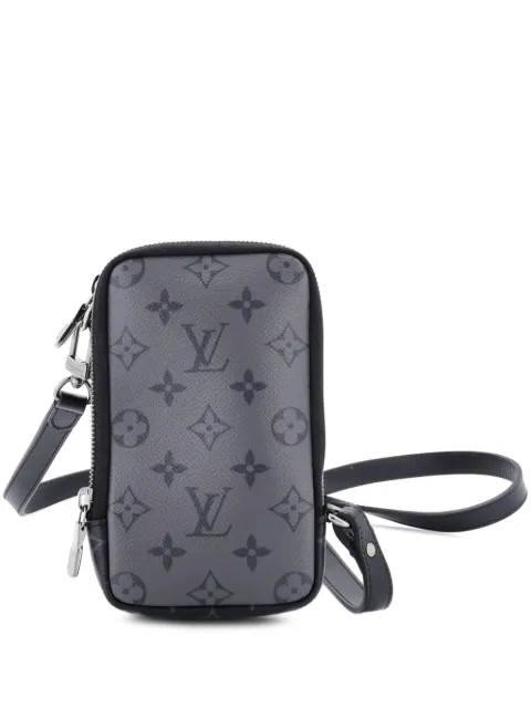 Louis Vuitton Pre-Owned Double Phone Pouch Reverse Monogram Eclipse Canvas clutch bag Black FXX5YBF8CHL3HBTU