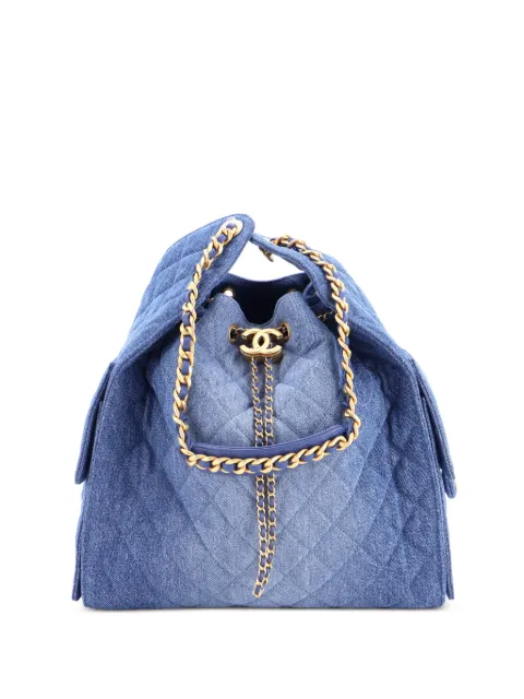 CHANEL Pre-Owned 25 Quilted Denim Medium hobo bag Blue 677C4STDM1K39EWJ