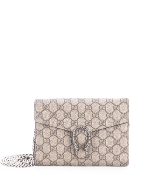 Gucci Pre-Owned Dionysus Chain Wallet GG Coated Canvas Small crossbody bag Brown 5UXQXO1DC11DRKKJ