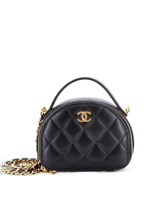 CHANEL Pre-Owned Chic Riviera Vanity Case with Chain Quilted Lambskin Mini satchel Black 0U9K02JL1ONUQQDK