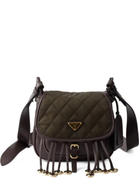 Prada Corsaire Re-Nylon and leather mini shoulder bag Green 1BD412VOOU2ZU8