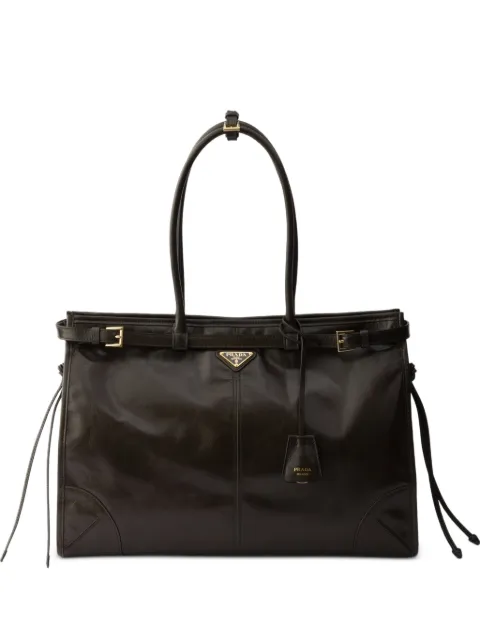 Prada Bonnie extra-large leather bag Green 1BA439VOOM2CYR