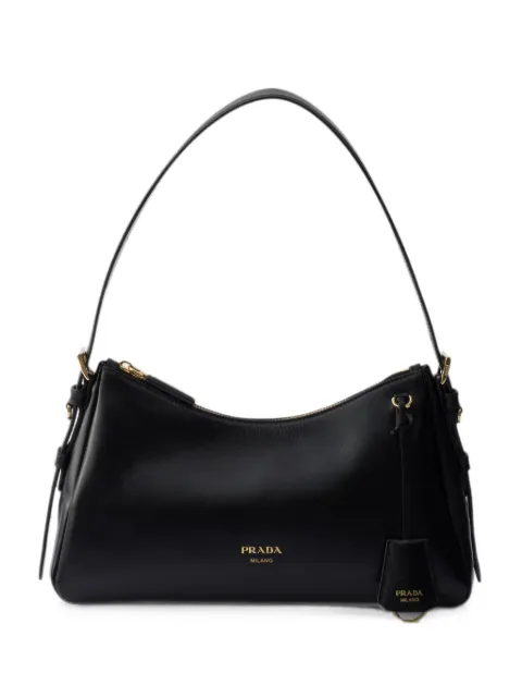 Prada Aimée medium leather shoulder bag Black 1BC229VLEY2ZRN