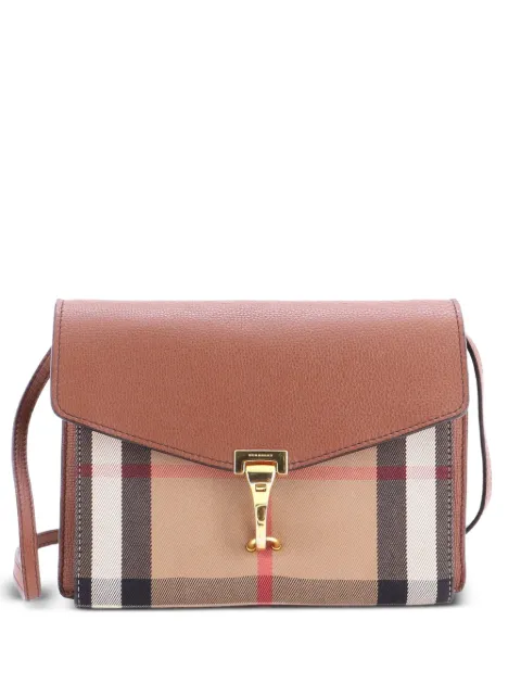 Burberry Pre-Owned Macken Crossbody Bag Leather and House Check Canvas Baby shoulder bag Brown KTGAKZD2OON0RXAK
