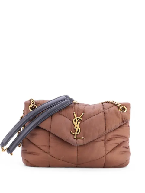 Saint Laurent Pre-Owned Loulou Puffer Quilted Nylon Small shoulder bag Brown JFUIHJWL8W24EQM3