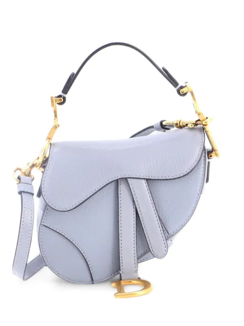 Christian Dior Pre-Owned Saddle Handbag with Strap Leather Micro shoulder bag Blue 8FZBPSRMO3DYRIZY