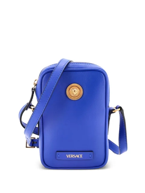 Versace Pre-Owned Medusa Biggie Pouch Leather Micro crossbody bag Blue POFL948SGS02XCNI