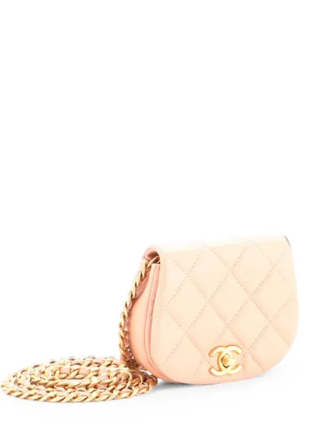 CHANEL Pre-Owned Coco Mail Clutch with Chain Quilted Calfskin Mini crossbody bag Pink NKVSLM3TX7BV1NDG