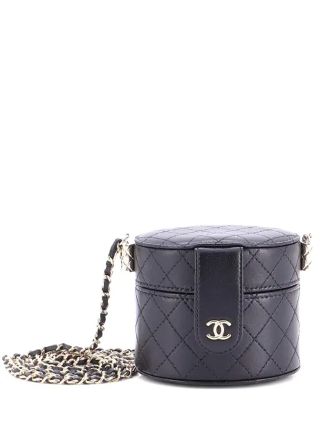 CHANEL Pre-Owned CC Allure Vanity Case with Chain Quilted Lambskin Mini crossbody bag Black NIY1RPBBH38W9OKV