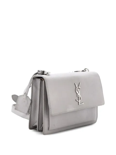 Saint Laurent Pre-Owned Sunset Satchel Leather Medium crossbody bag Grey K4BA7TRCUOI7JVSY