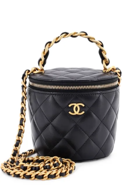 CHANEL Pre-Owned Afternoon Tea Vanity Bucket Bag Quilted Lambskin Mini satchel Black JF1DXU133DZKXPTY