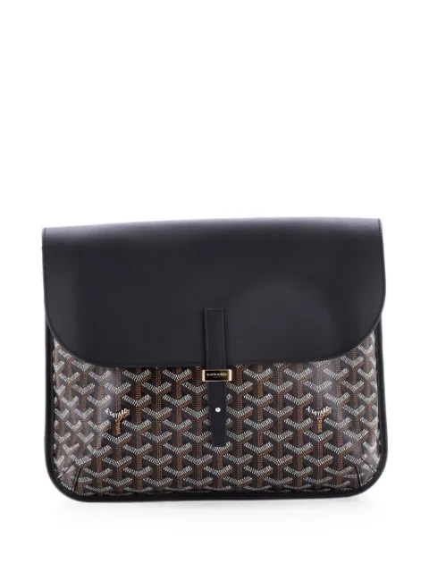 Goyard Pre-Owned Coursier Messenger Bag Coated Canvas and Leather crossbody bag Black J7ULH24SO84CEZBF