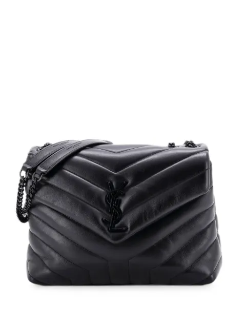 Saint Laurent Pre-Owned Loulou Matelasse Chevron Leather Small shoulder bag Black J0Y83863SN8KA827