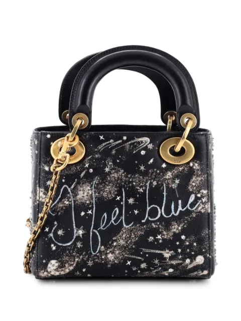 Christian Dior Pre-Owned Lady Dior Chain Bag Embroidered Calfskin Mini satchel Black HGOUV93LO2T98ANE