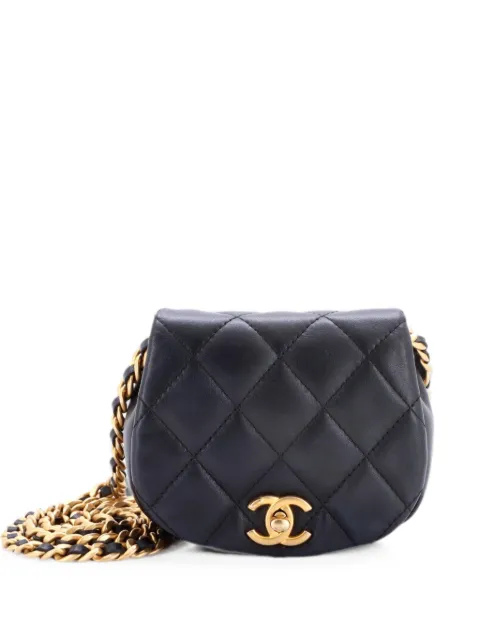 CHANEL Pre-Owned Coco Mail Clutch with Chain Quilted Calfskin Mini crossbody bag Black 75SODI482R97527C