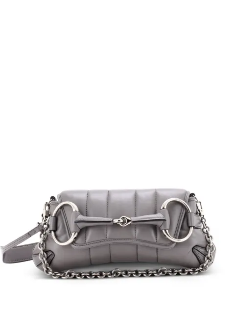 Gucci Pre-Owned Horsebit Chain Vertical Quilted Leather Small shoulder bag Grey DBAUYKYRS0GUDQWF