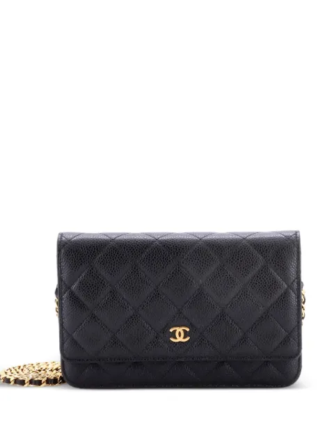 CHANEL Pre-Owned Wallet on Chain Quilted Caviar crossbody bag Black 4BVQGTWY259137GM