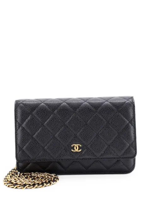 CHANEL Pre-Owned Wallet on Chain Quilted Caviar crossbody bag Black 3K1XDCKKH3B2AV3A