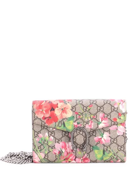Gucci Pre-Owned Dionysus Chain Wallet Blooms Print GG Coated Canvas Small crossbody bag Brown 30JCM0T5Z5TRT7SF