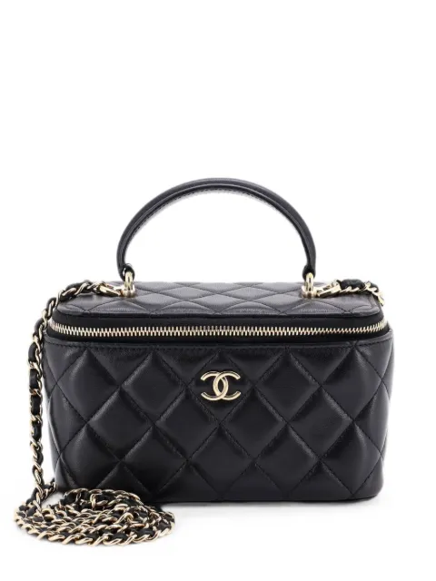CHANEL Pre-Owned Classic Top Handle Vanity Case with Chain Quilted Lambskin Small crossbody bag Black 19KEB51YKSITDJPE