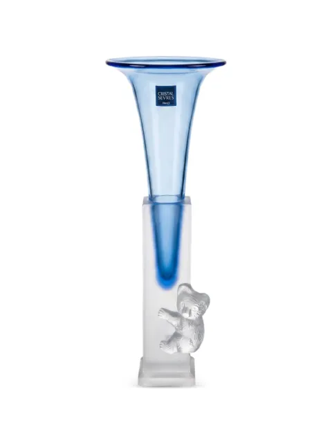 CRISTAL DE SEVRES bear-detail crystal vase White 05555099