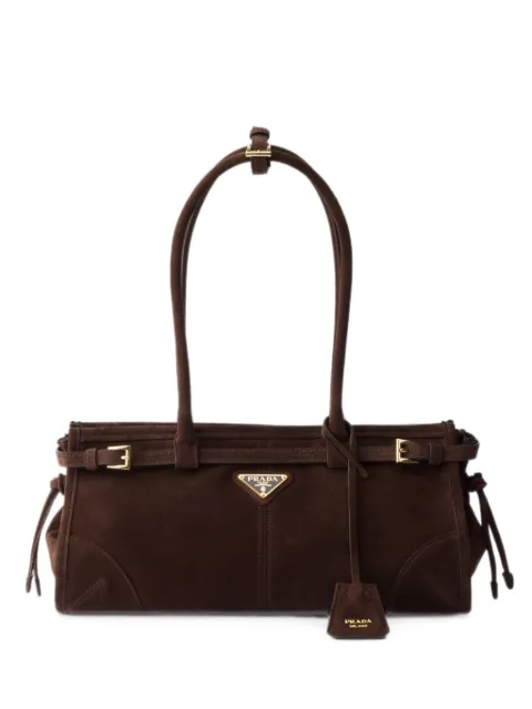 Prada Bonnie suede tote bag Brown 1BA426VMOM2C4S
