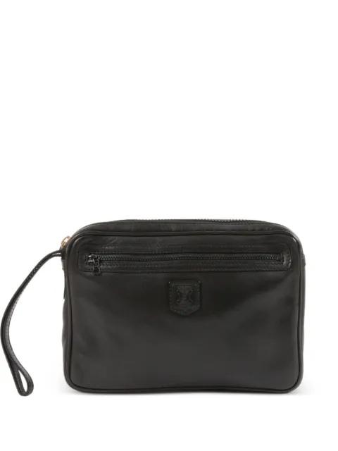 Celine Pre-Owned 1980s Triomphe clutch bag Black 15016543