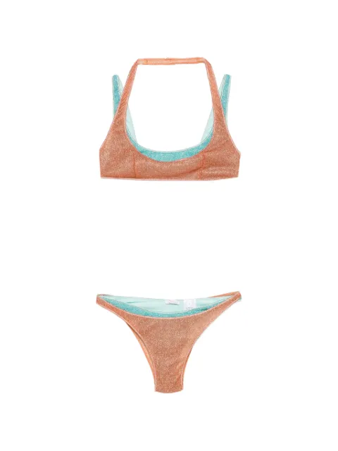 Oséree metallic-effect layered bikini Orange LDSF268
