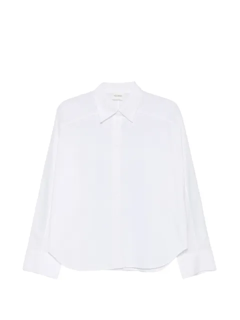 Closed scallop-edge long-sleeve shirt White C9489325MEM