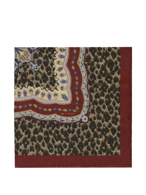 ETRO Paisley leopard-print scarf Brown WAYA0001AK1ADX