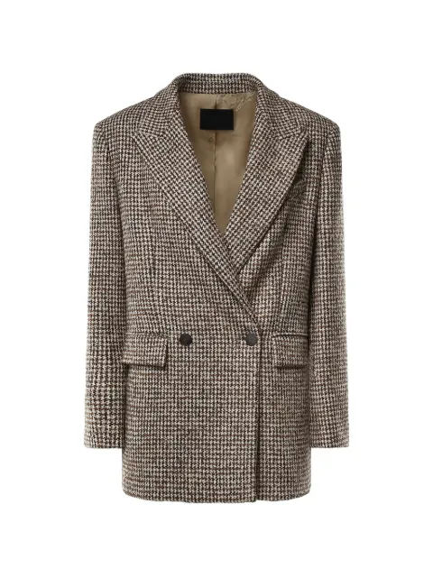 DONDUP houndstooth double-breasted jacket Brown DJ636FF0429DXXX