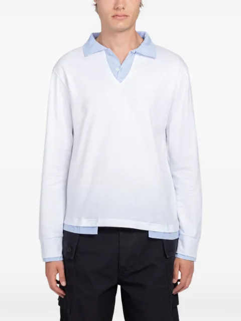 Gimaguas Luis layered-detail V-neck sweater White RUS263010155