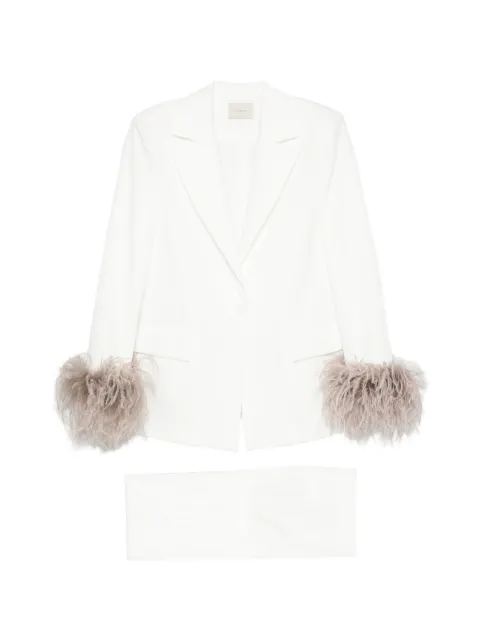 THE ARCHIVIA feather-cuff blazer White ARESIVORY