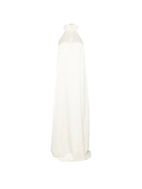 THE ARCHIVIA Riviera feather-trim maxi dress Neutrals THERIVIERAIVORY
