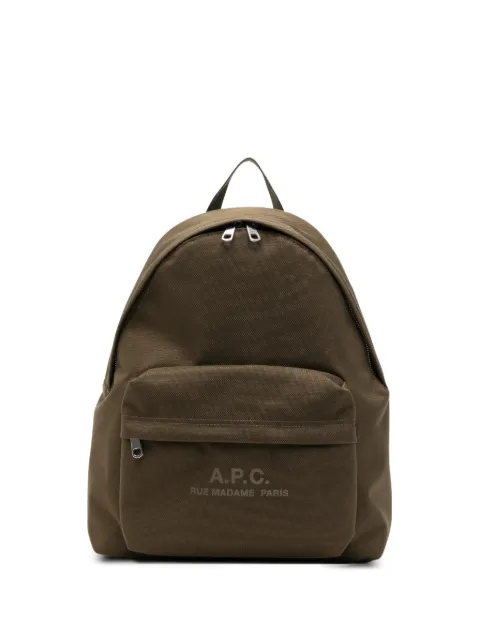 A.P.C. logo-print backpack Green PAAINH62630
