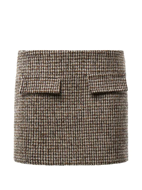 DONDUP houndstooth-pattern flap-pocket skirt Brown G637FF0429DXXX