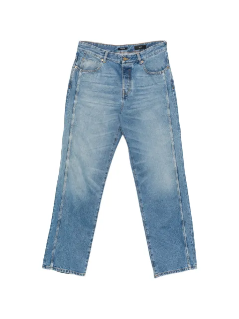 Balmain logo-embroidered wide-leg jeans Blue HH1ML138DG26