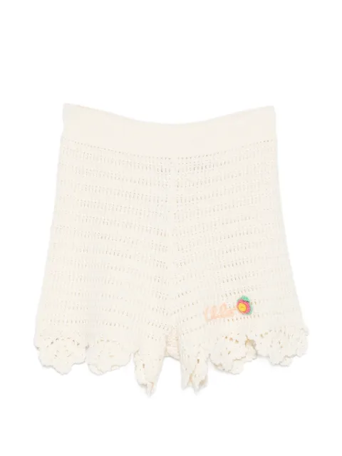 Chloé crochet scalloped-hem shorts Neutrals CH26AMS02800