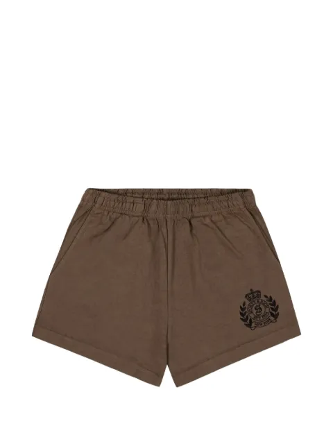 Sporty & Rich NY Crest disco shorts Brown SH037711243BR30