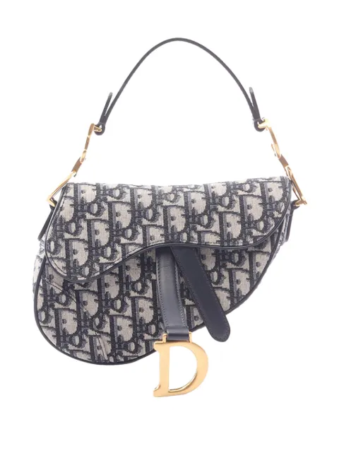 Christian Dior Pre-Owned 2000-2026 Mini Oblique Canvas Saddle Bag satchel Blue OY7W1OJCY6L6W6TR