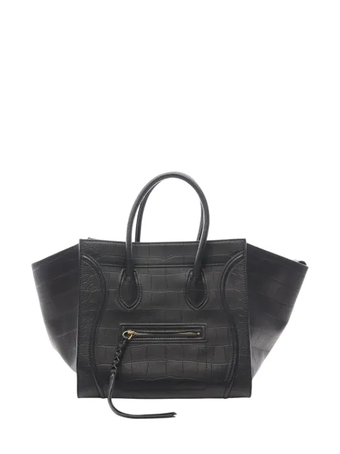 Celine Pre-Owned 2000-2026 Crocodile-Embossed Leather Phantom Luggage tote bag Black YZ9NAWR1ASYARBLF