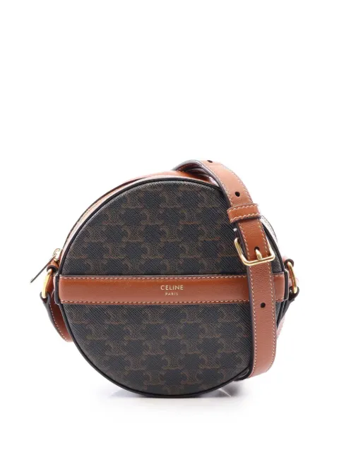 Celine Pre-Owned 2010-2026 Triomphe Coated Canvas Round Purse on Strap crossbody bag Brown TU659GUQP1C9UUP9