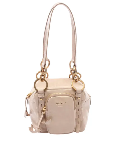 Prada Pre-Owned 2010-2026 Mini Calfskin Dangle Top Handle Bag satchel Neutrals MD34ZFK9CHXDBB7S