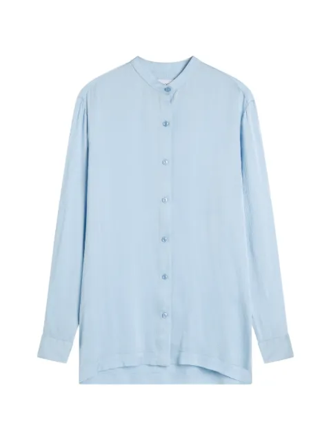 BONDI BORN Ardea hammered-satin shirt Blue RTWTO20015GTHYD