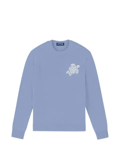 Vilebrequin Payol turtle-embroidered crew-neck sweater Blue PYLEZ200
