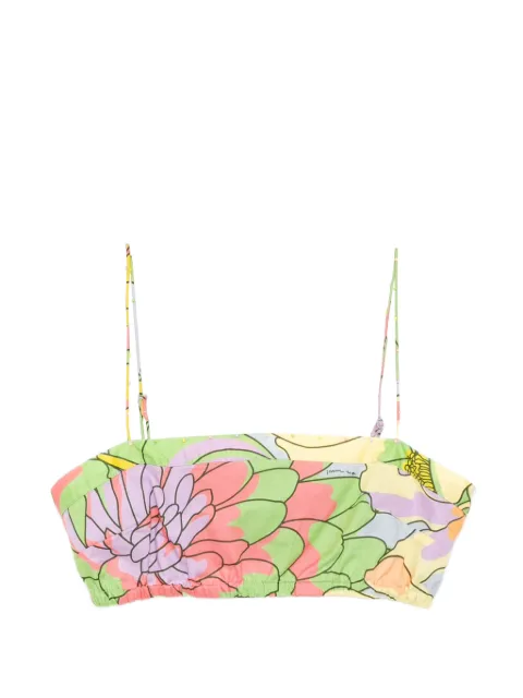 FARM Rio Spring Affair beaded crop top Green 364311