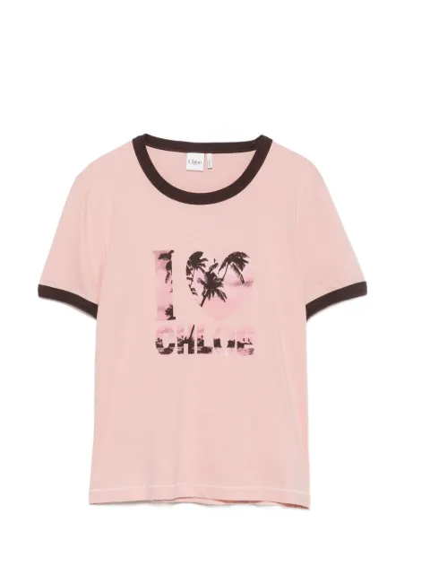 Chloé logo-print cotton T-shirt Pink CH26AJH26280